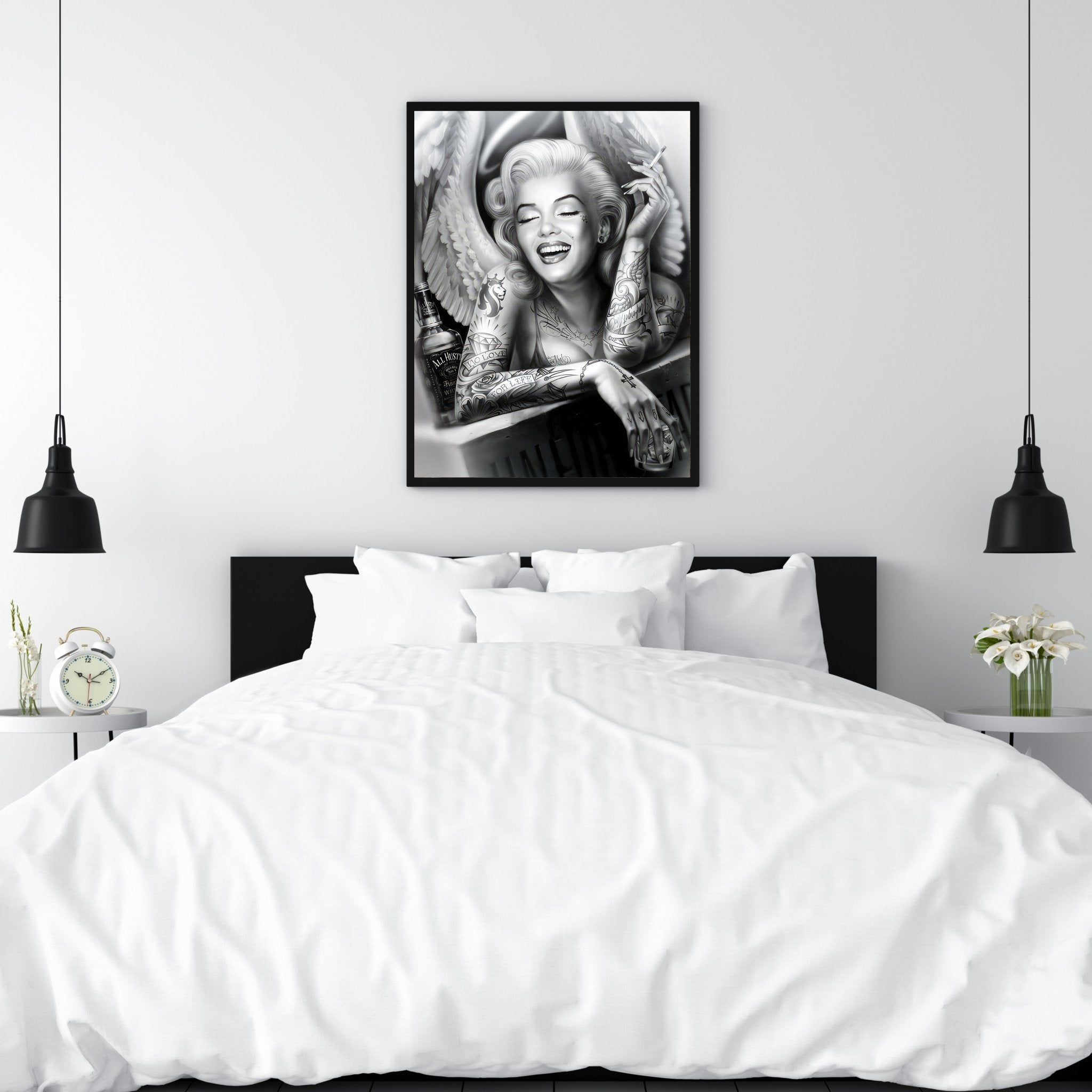 Tattooed Monroe | Bold Marilyn Rebel Wall Art Print - Print