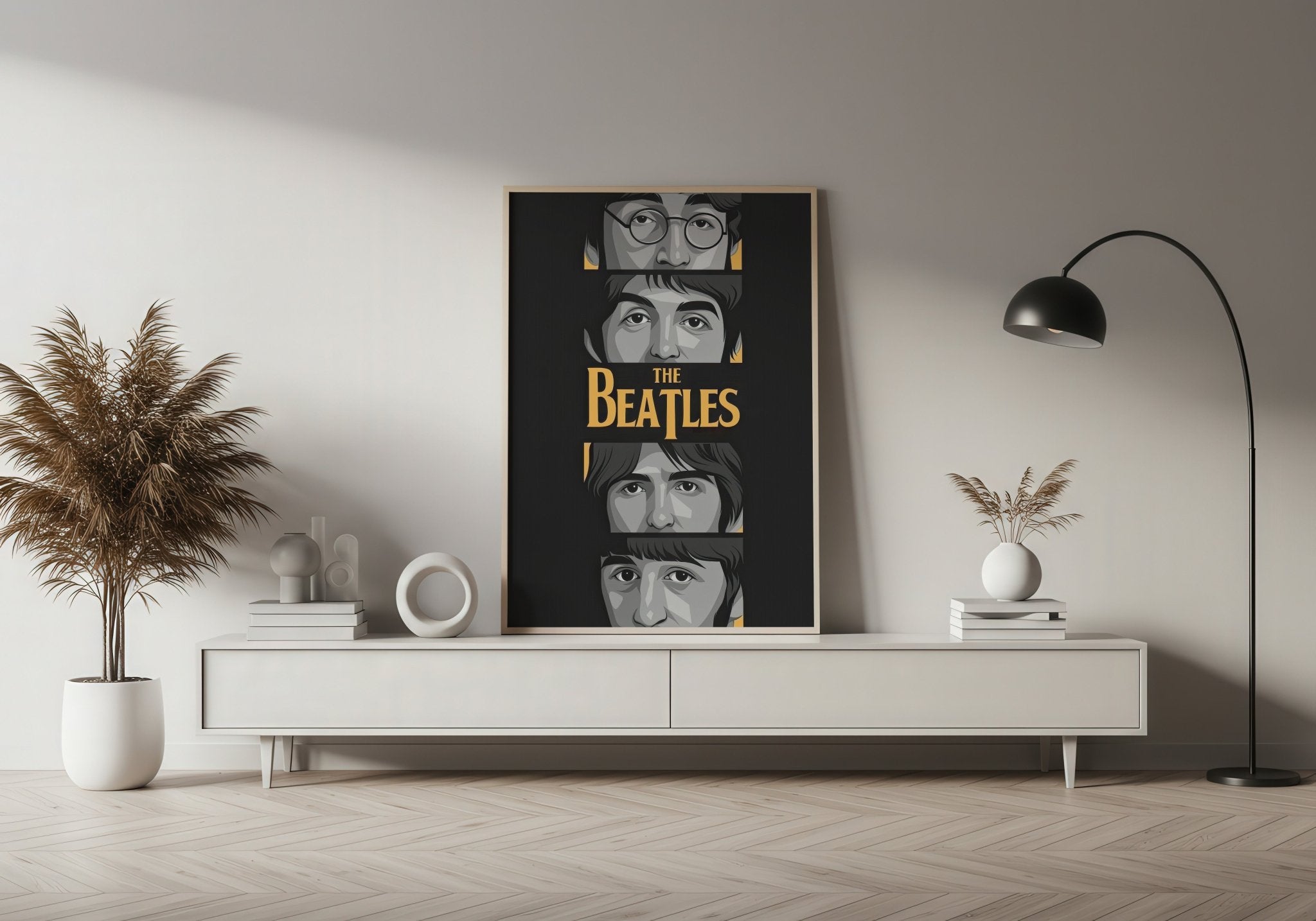 The Beatles Wall Art Print | Vector Style Band Portrait Design