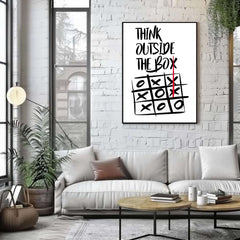 Think Outside The Box | Bold Motivation Wall Art Print - Print