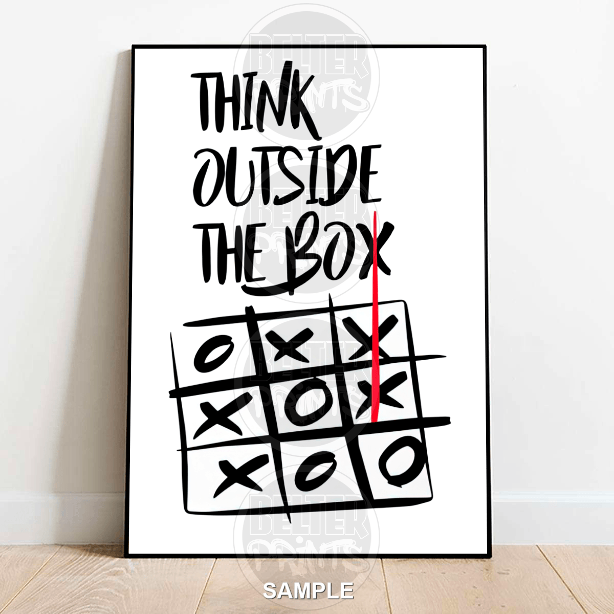 Think Outside The Box | Bold Motivation Wall Art Print - Print