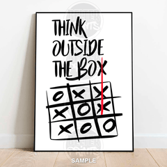 Think Outside The Box | Bold Motivation Wall Art Print - Print