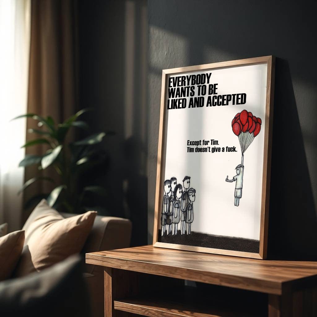TIM DGAF | Funny Rebellious Wall Art Print - Print