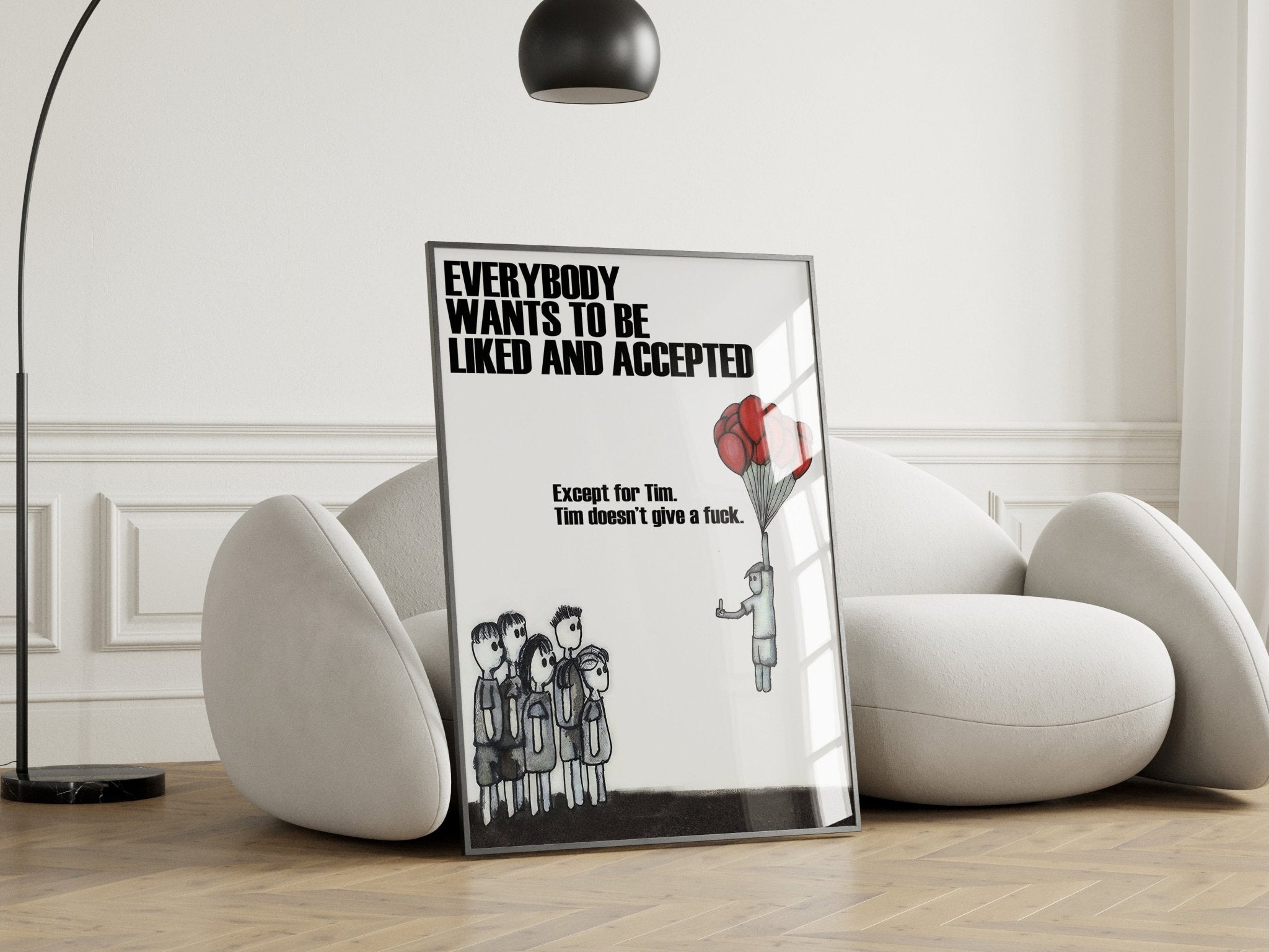 TIM DGAF | Funny Rebellious Wall Art Print - Print