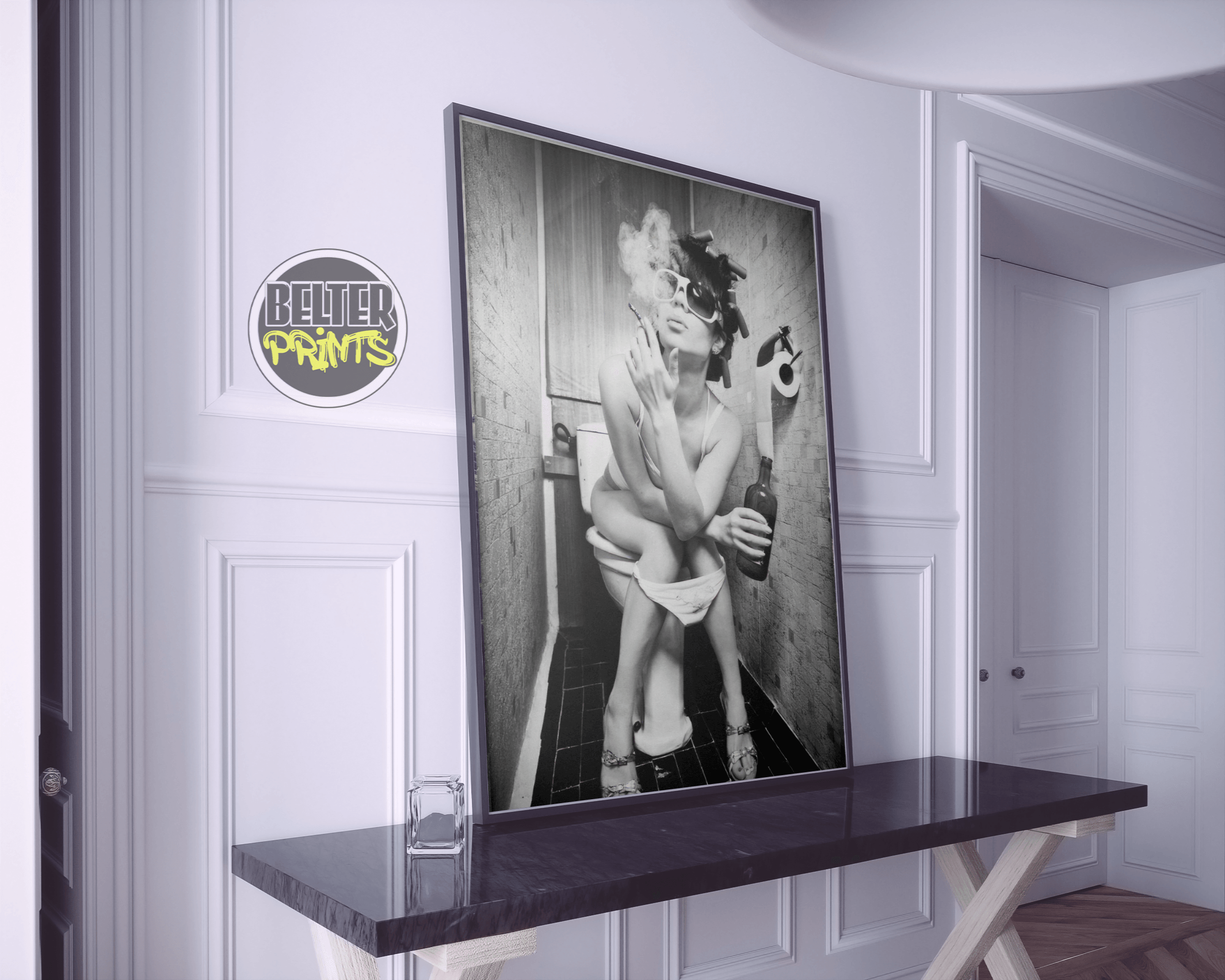 unapologetic-repose-woman-smoking-toilet-wine-wall-art-print-poster