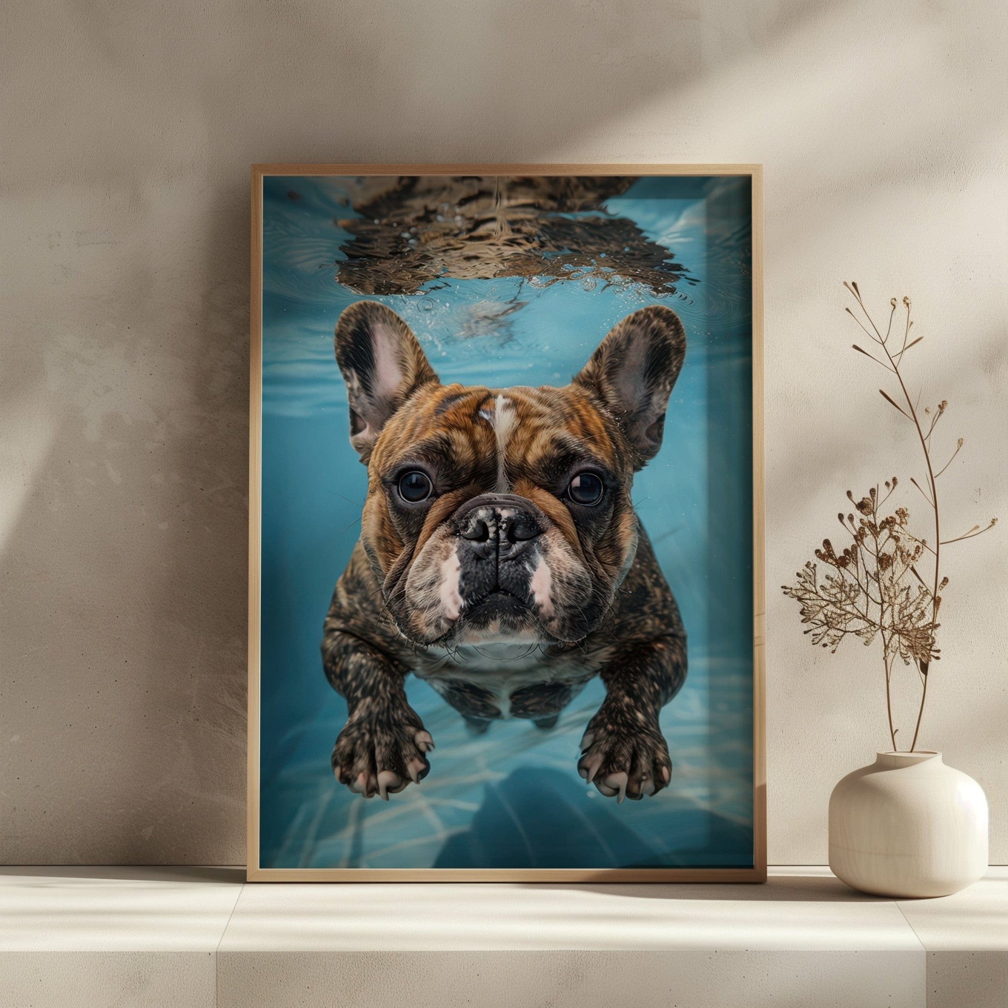 frenchie-dog-wall-art-pool-animal-poster