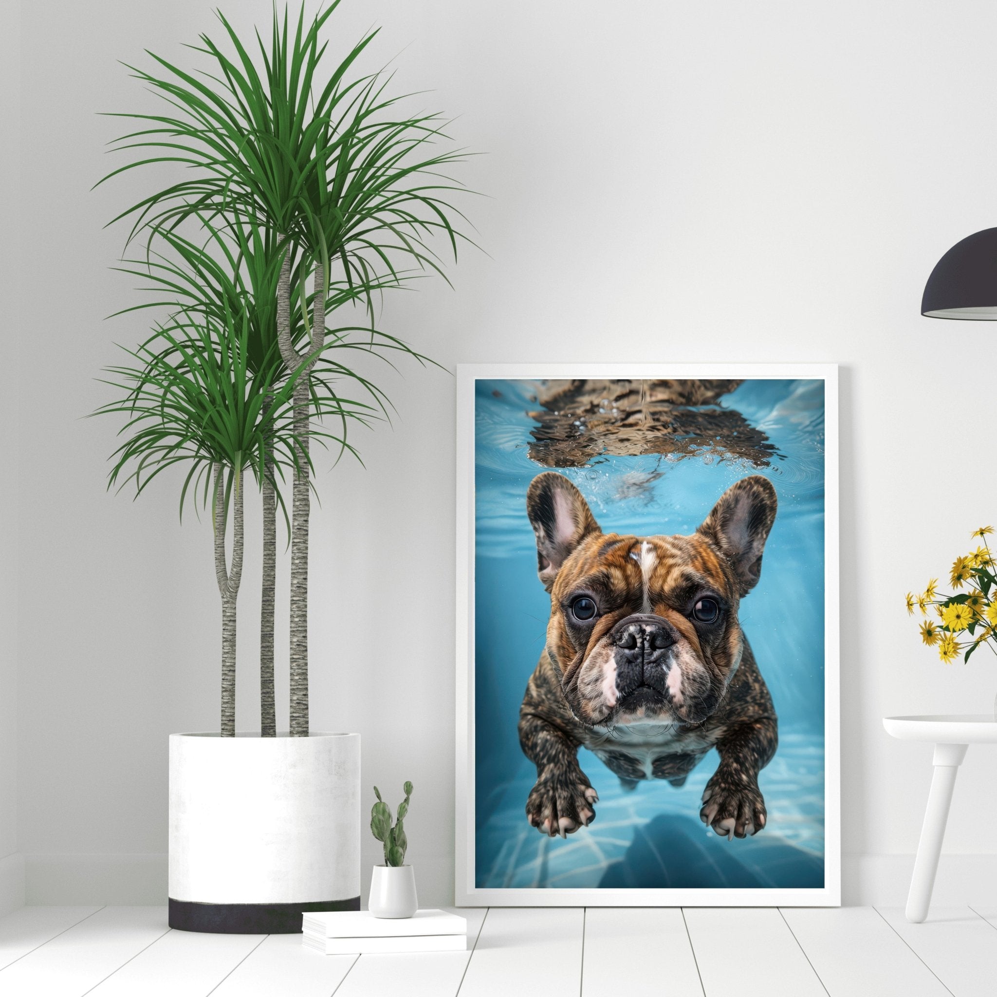 playful-dog-wall-art-french-bulldog-in-water