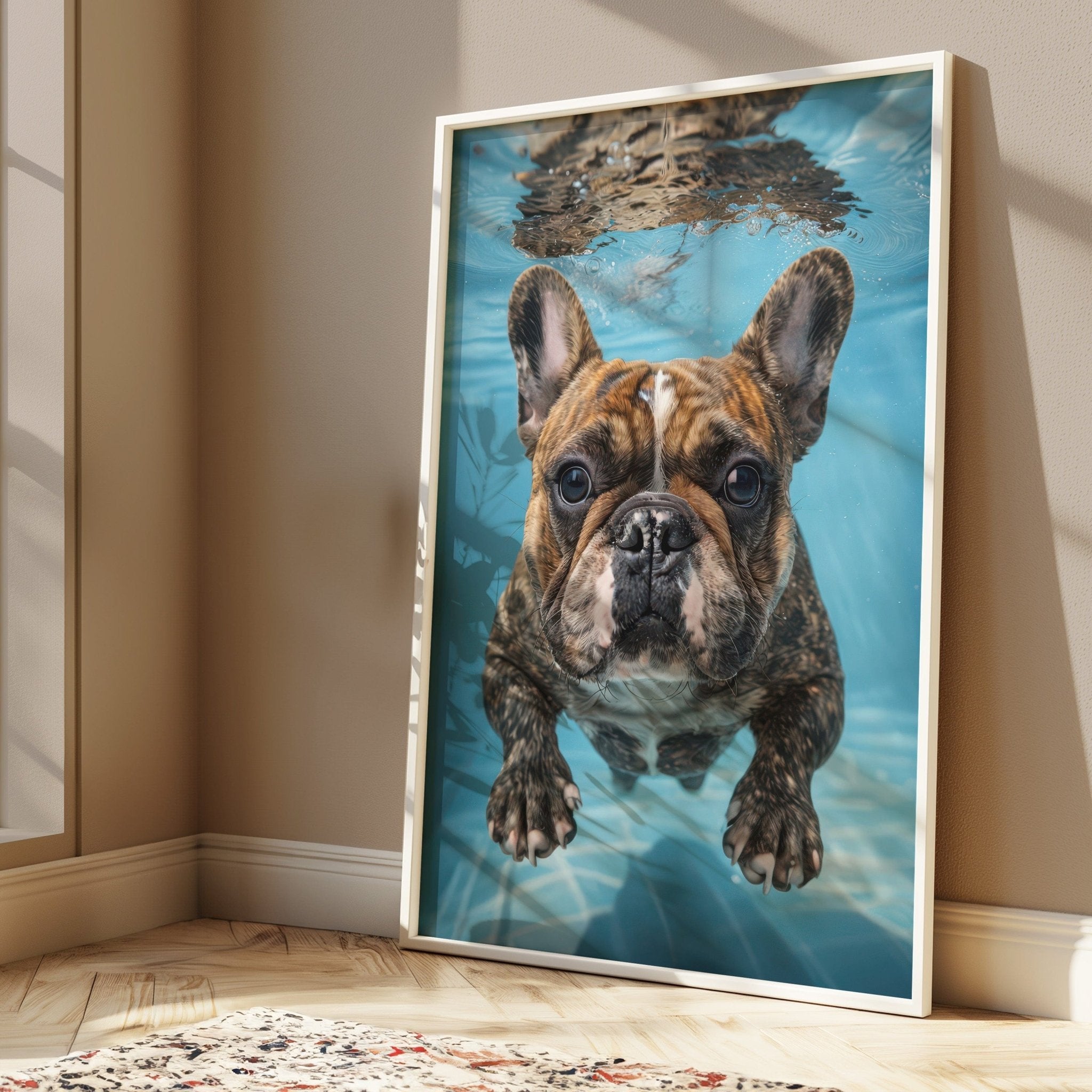 funny-dog-wall-art-bulldog-swimming-print
