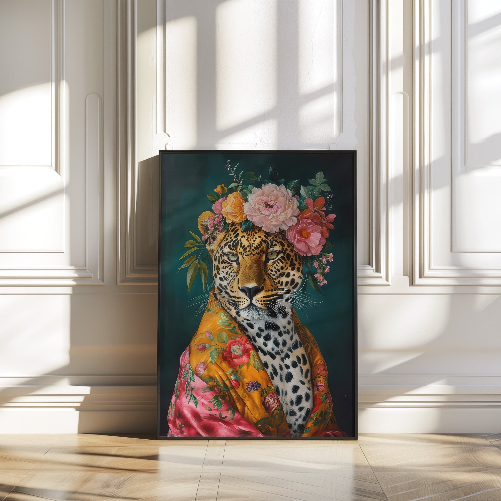 statement-leopard-floral-wall-decor-print