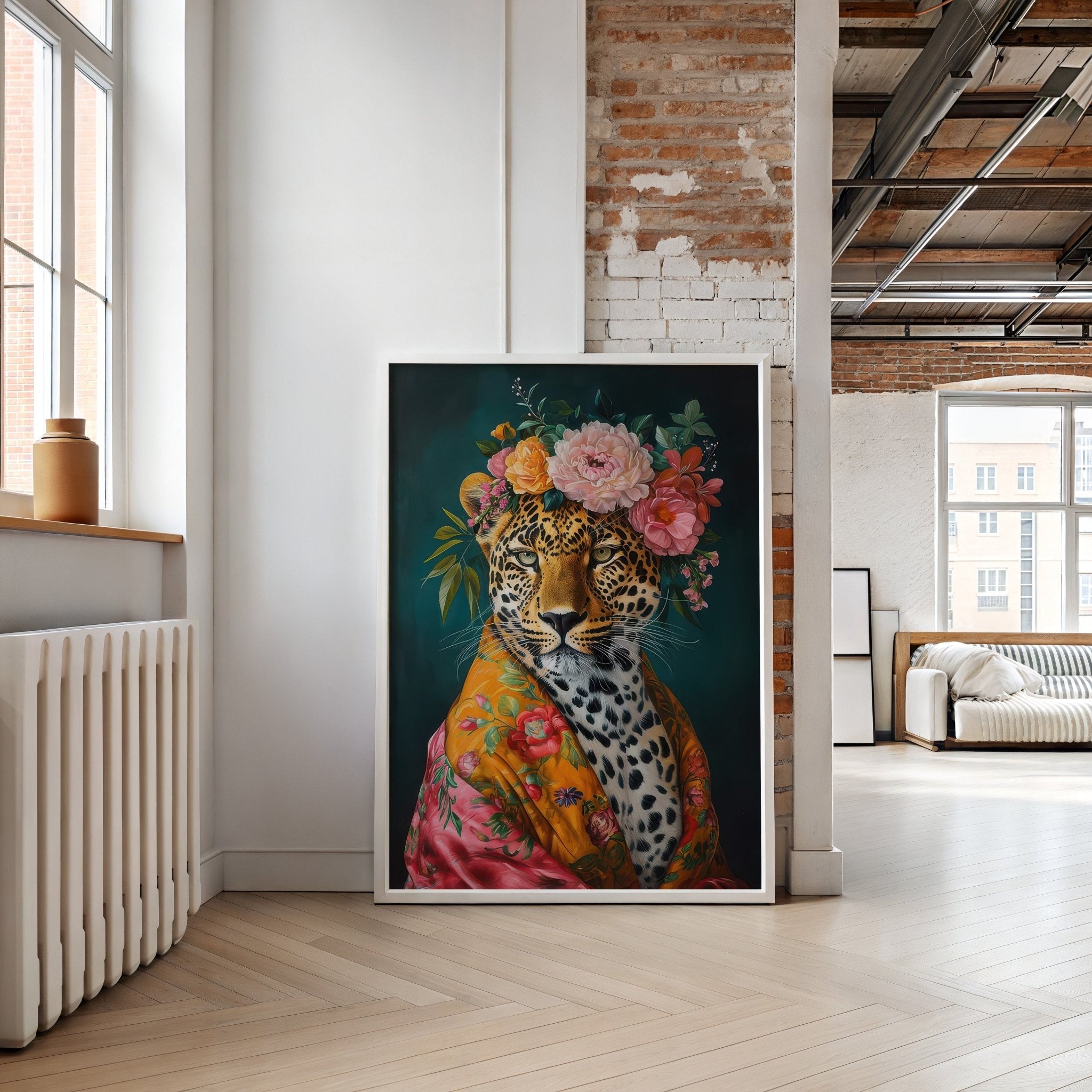 leopard-wall-print-boho-floral-animal-art
