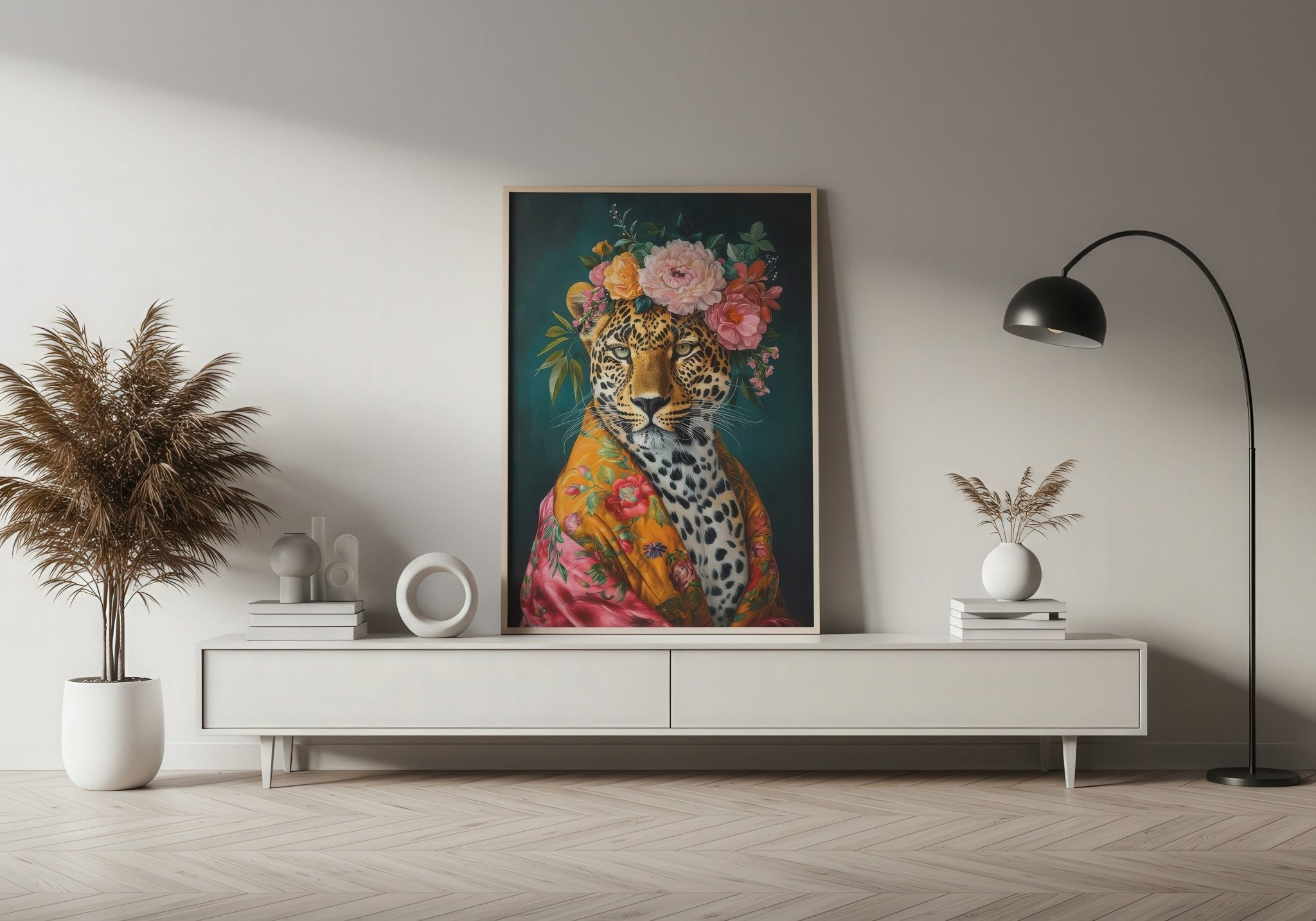 exotic-leopard-floral-decor-wall-poster