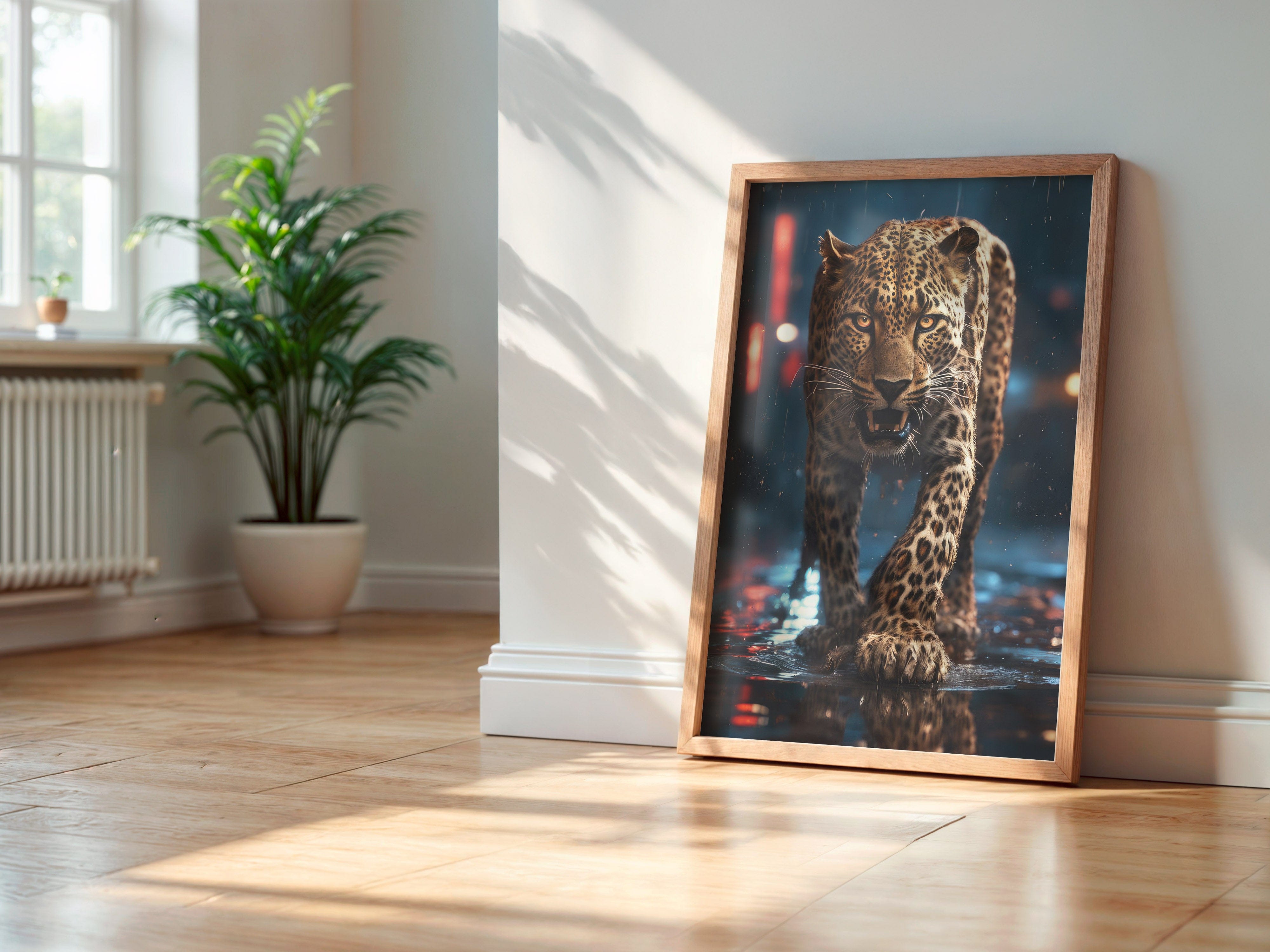 Urban Leopard Wall Art | Night Stalker Jungle Cat Print