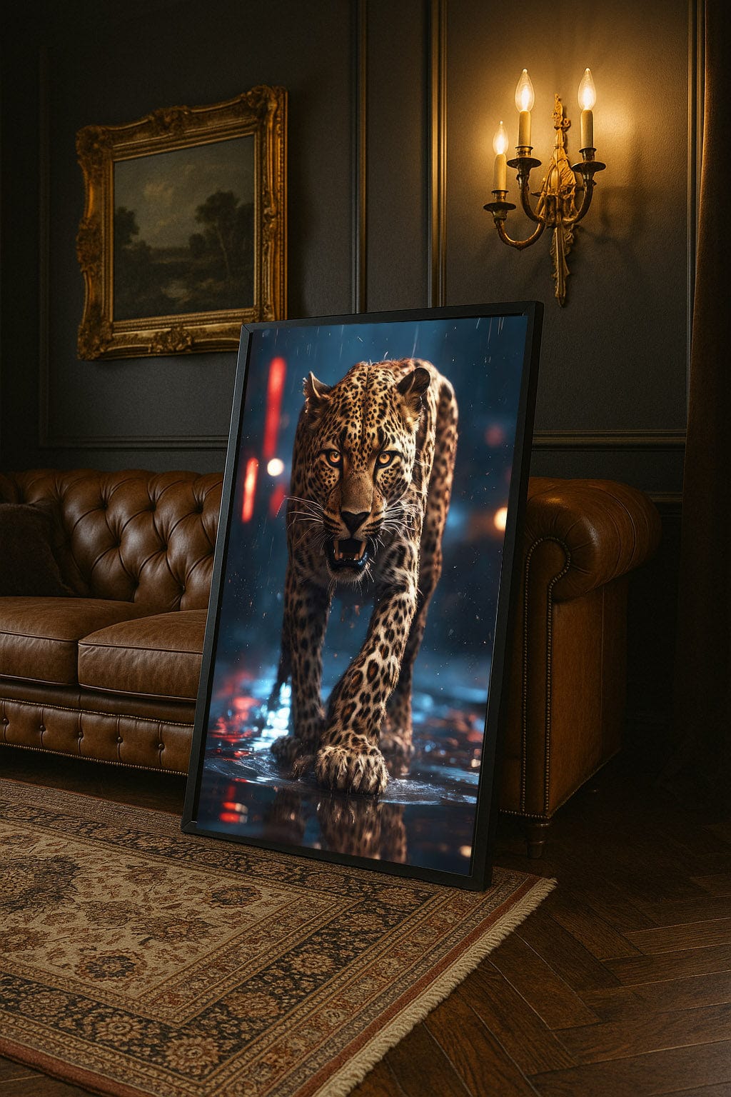 Urban Leopard Wall Art | Night Stalker Jungle Cat Print