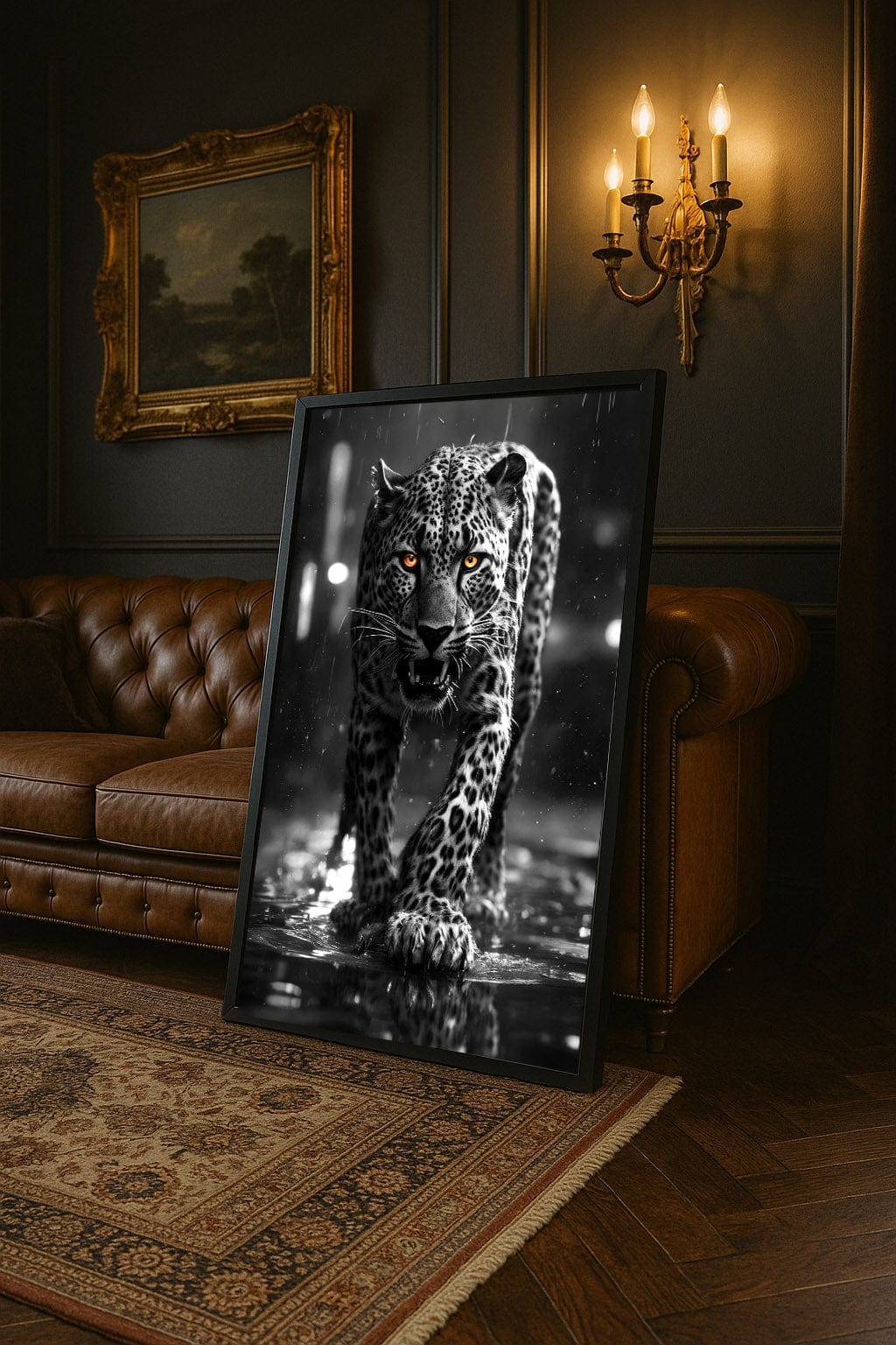 Urban Leopard Wall Art | Night Stalker Jungle Cat Print