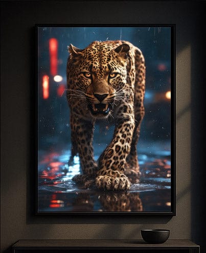 Urban Leopard Wall Art | Night Stalker Jungle Cat Print