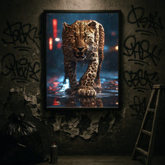 Urban Leopard Wall Art | Night Stalker Jungle Cat Print