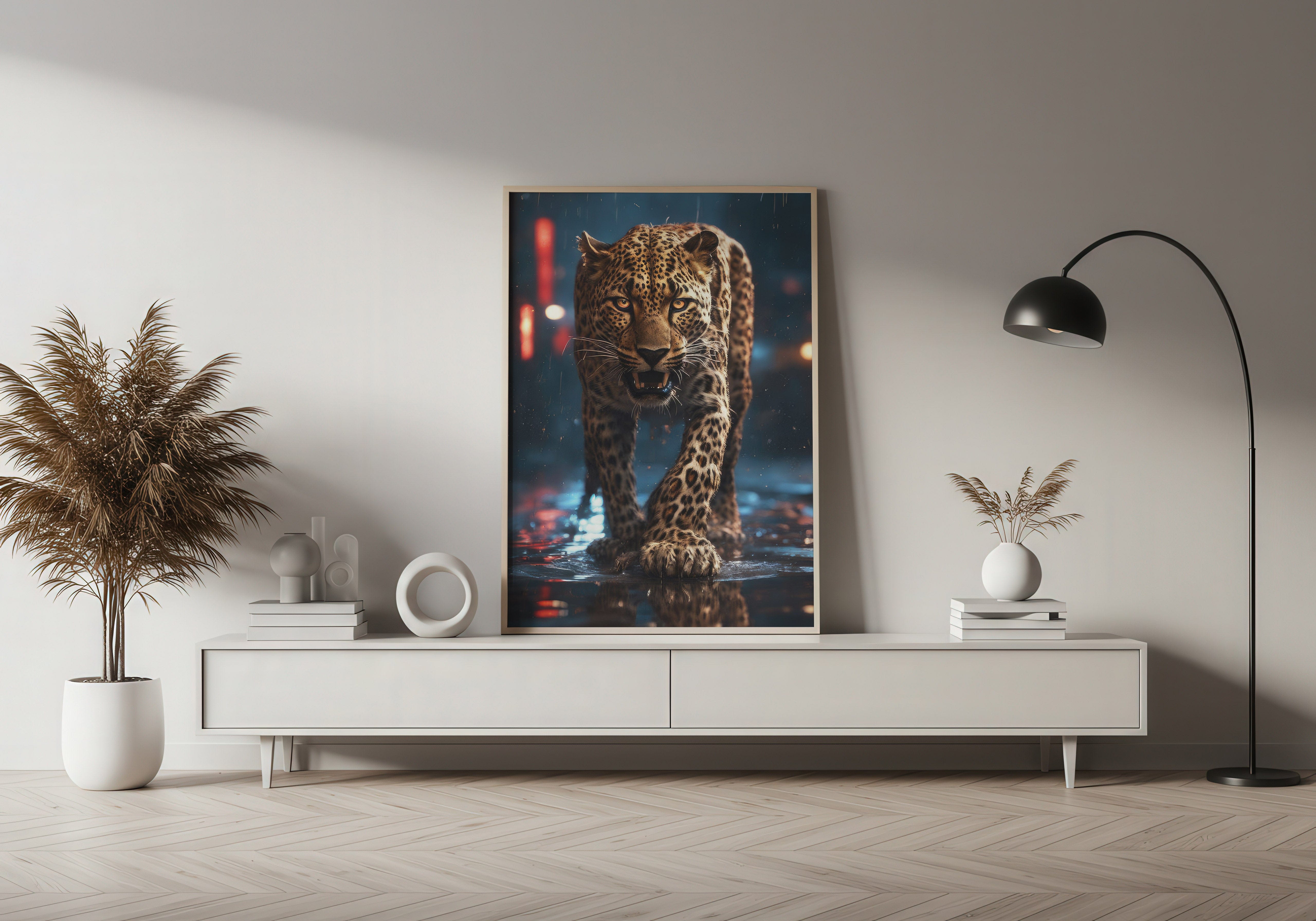 Urban Leopard Wall Art | Night Stalker Jungle Cat Print