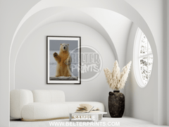 waving-polar-bear-snow-wall-art-print-art