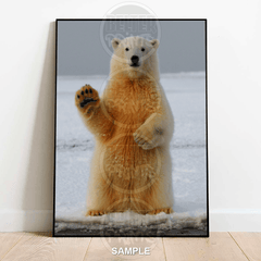 waving-polar-bear-snow-wall-art-print