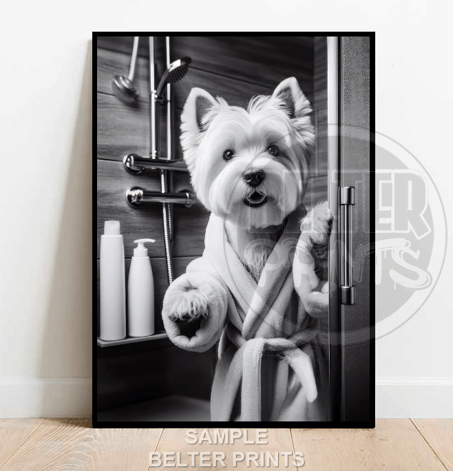 westie-in-dressing-gown-wall-art-print

