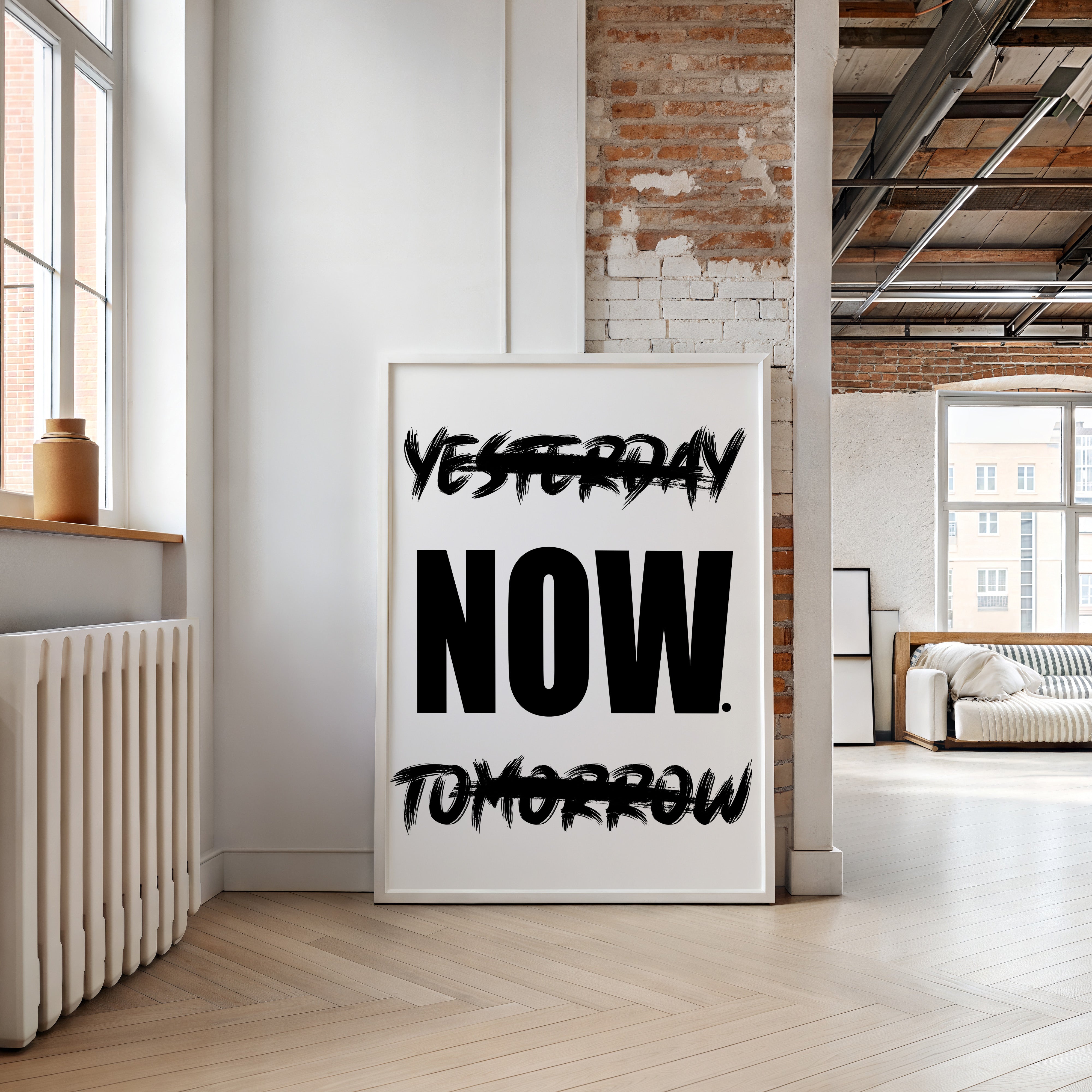 yesterday-now-tomorrow-wall-art-print-black-and-white-typography-poster