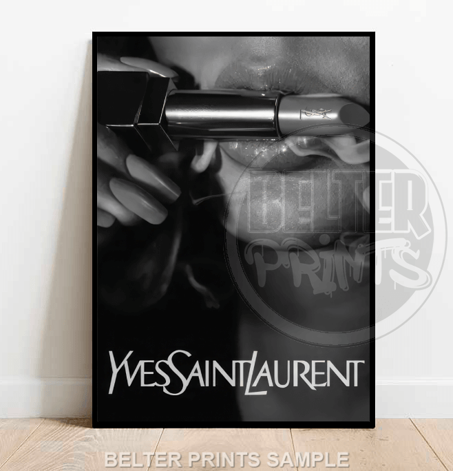 ysl wall art, yves saint laurent print, fashion glamour poster, designer inspired art